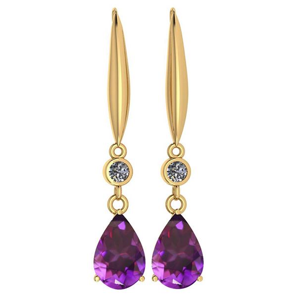 Certified 5.70 Ctw Amethyst And Diamond VS/SI1 Dangling
