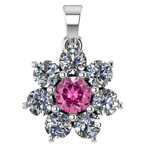 Certified 0.93 Ctw Pink Tourmaline And Diamond 14k Whit