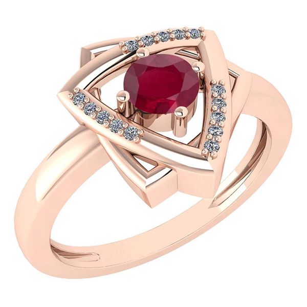 Certified 0.27 Ctw Ruby And Diamond Wedding/Engagement