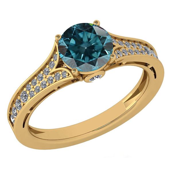 Certified 1.47 Ctw Treated Fancy Yellow Diamond And Whi