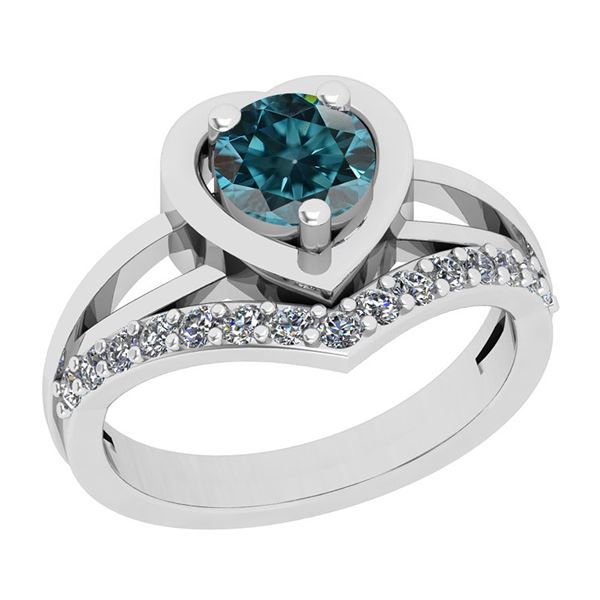 Certified 1.21 Ctw I2/I3 Treated Fancy Blue And White D