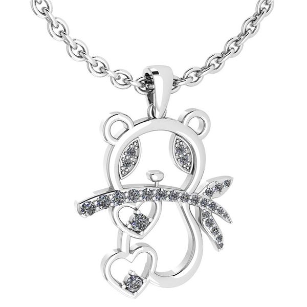 Certified 0.42 Ctw Diamond VS/SI1 Panda Pendant 18K Whi