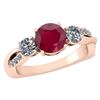 Image 1 : Certified 1.86 Ctw Ruby And Diamond VS/SI1 3 Stone Ring