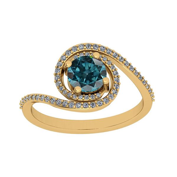 Certified 1.35 Ctw I2/I3 Treated Fancy Blue and White D