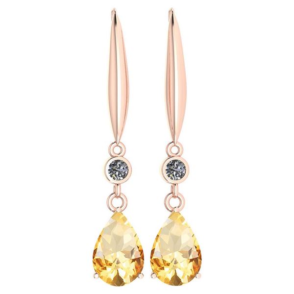 Certified 5.70 Ctw Citrine And Diamond VS/SI1 Dangling
