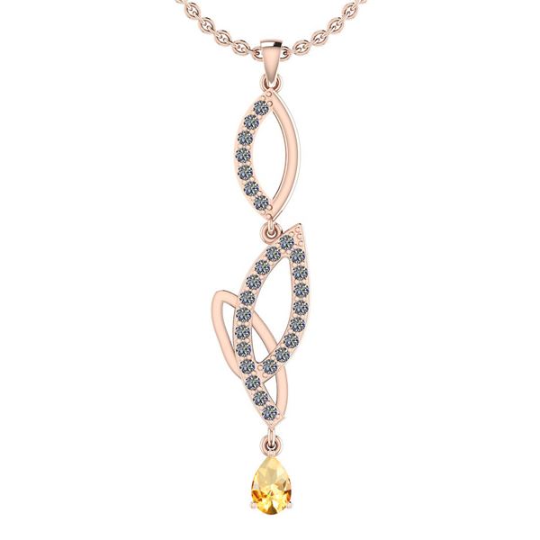 Certified 0.53 Ctw I2/I3 Citrine And Diamond 10K Rose G