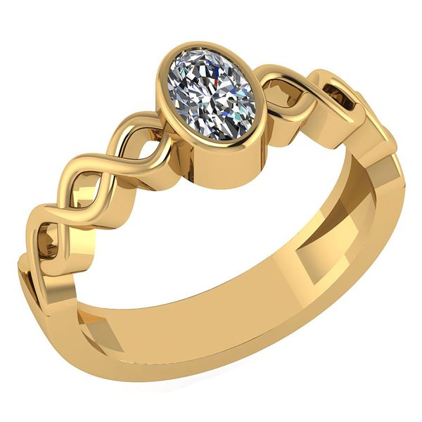 Certified 0.50 Ctw Diamond 14K Yellow Gold Ring