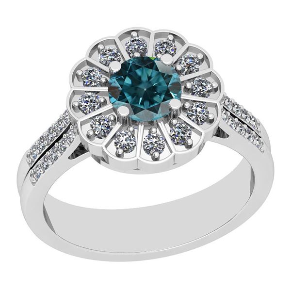 Certified 1.72 Ctw I2/I3 Treated Fancy Blue and White D