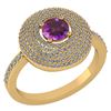 Image 1 : Certified 0.99 CTW Amethyst And Diamond 14k Yellow Gold