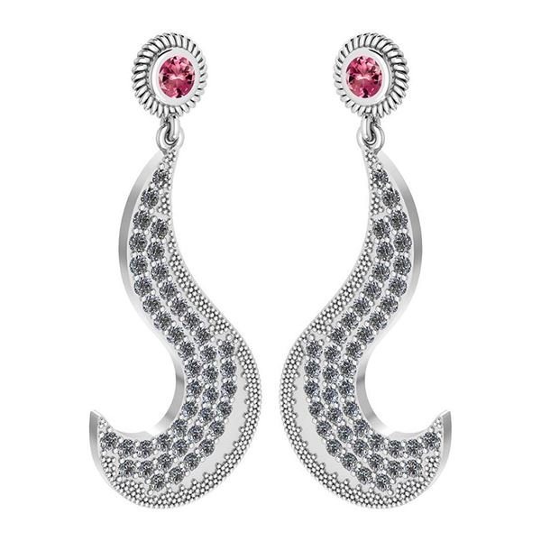 Certified 1.51 Ctw Pink Tourmaline And Diamond VS/SI1 S