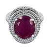 Image 2 : Certified 10.48 Ctw SI2/I1 Ruby And Diamond 14K White G