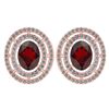 Image 1 : Certified 3.12 CTW Garnet And Diamond 14k Rose Gold Hal