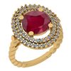 Image 1 : Certified 3.54 Ctw I2/I3 Ruby And Diamond 14K Yellow Go