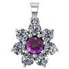 Image 1 : Certified 0.93 Ctw Amethyst And Diamond 18K White Gold