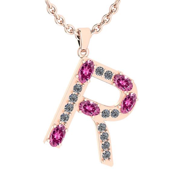 Certified 1.61 Ctw Pink Tourmaline And Diamond Alphabet