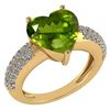 Image 1 : Certified 5.31 Ctw Peridot And Diamond VS/SI1 Ring 14K