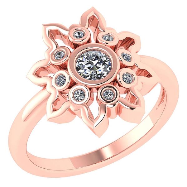 Certified 0.32 Ctw Diamond 14k Rose Gold Ring VS/SI1