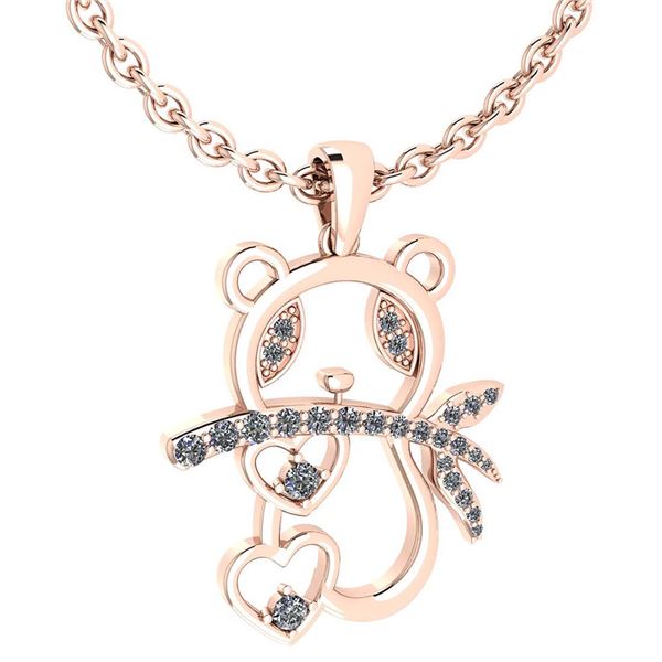Certified 0.42 Ctw Diamond VS/SI1 Panda Pendant 18K Ros