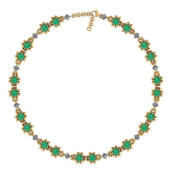 Certified 2.32 Ctw I2/I3 Emerald And Diamond 14K Yellow