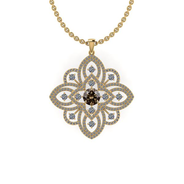 Certified 3.59 Ctw VS/SI1 Natural Fancy Brown And White