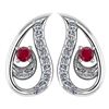 Image 1 : Certified 0.17 Ctw Ruby And Diamond Platinum Gold Halo