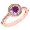 Image 1 : Certified 0.94 Ctw Amethyst And Diamond 14k Rose Gold R