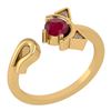 Image 1 : Certified 0.46 Ctw Ruby And Diamond VS/SI1 Halo Ring 14