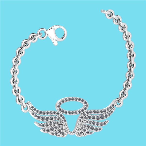 Certified 0.46 Ctw SI1/I2 Diamond 18K White Gold Charm