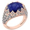 Image 1 : Certified 7.81 Ctw Blue Sapphire And Diamond VS/SI1 Eng