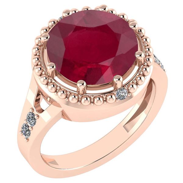 Certified 3.65 Ctw Ruby And Diamond VS/SI1 For Ladies H