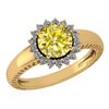 Image 1 : Certified 1.48 Ctw Treated Fancy Yellow Diamond And Whi