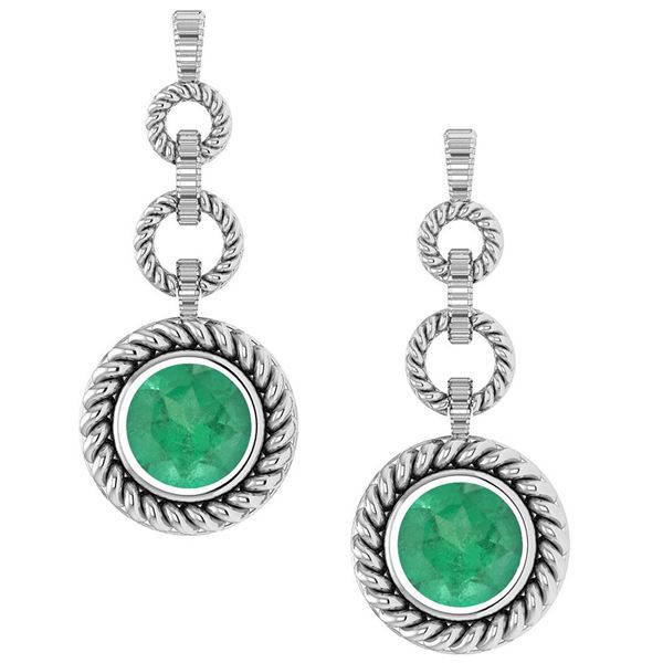 Certified 5.00 Ctw Emerlad Hanging Stud Earrings 14K Wh