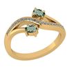 Image 1 : Certified 0.53 Ctw Green Amethyst And Diamond 14k Yello