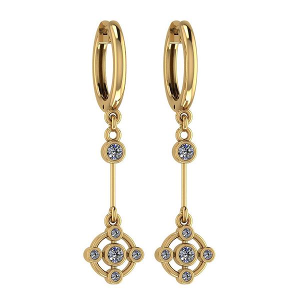 Certified 0.25 Ctw Diamond I1/I2 Bezel Style Set Hoop E