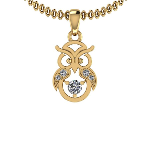 Certified 0.35 Ctw Diamond I1/I2 10k Yellow Gold Pendan