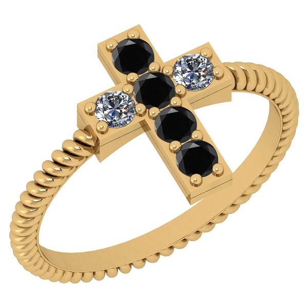 Certified 0.40 Ctw SI2/I1 Treated Fancy Black & White D