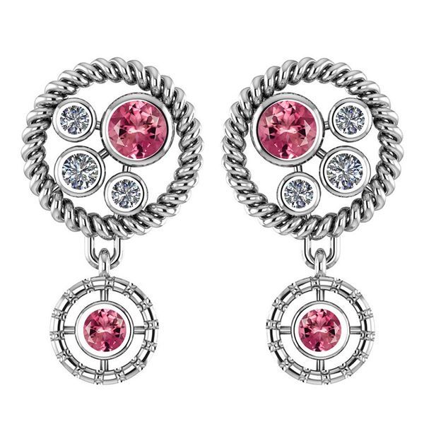 Certified 0.84 Ctw Pink Tourmaline And Diamond Wedding/