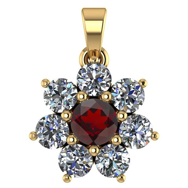 Certified 0.93 Ctw Garnet And Diamond 14k Yellow Gold H