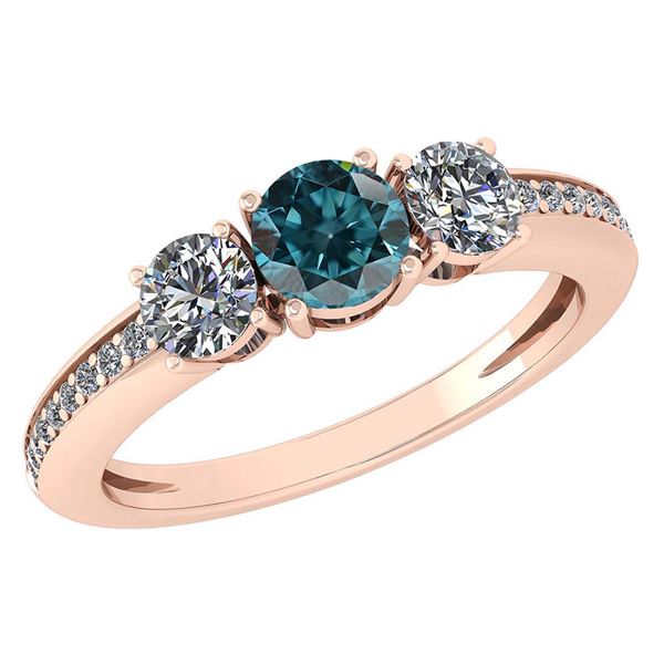 Certified 1.06 Ctw Treated Fancy Yellow Diamond And Dia