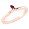 Image 1 : Certified 0.23 Ctw Genuine Ruby 14K Rose Gold Ring