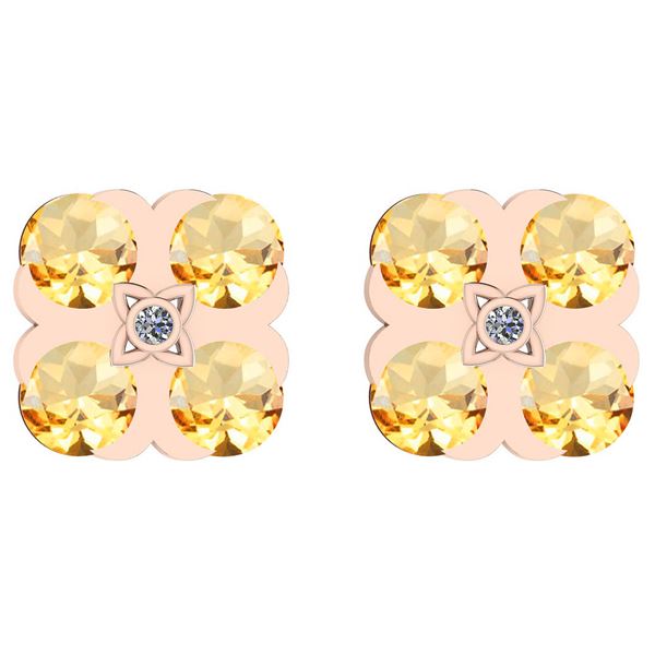 Certified 2.07 Ctw Citrine And Diamond SI1/SI2 14K Rose