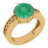 Image 1 : Certified 1.25 Ctw Emerald Solitaire Ring with Filigree