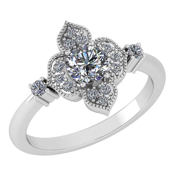 Certified 0.68 Ctw Diamond Wedding/Engagement Style 14K
