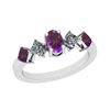 Image 1 : Certified 1.10 Ctw i2/i3 Amethyst And Diamond 10K White
