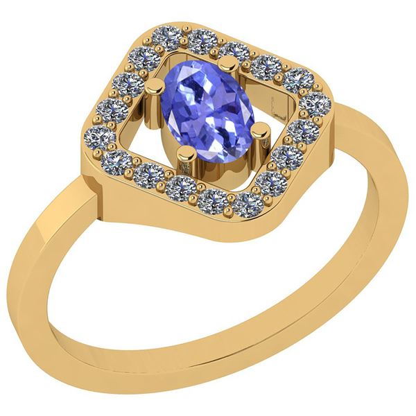 Certified 0.60 Ctw Tanzanite And Diamond SI2/I1 14K Yel