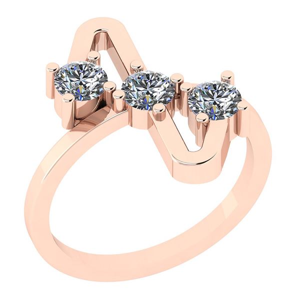 Certified 0.27 Ctw Diamond I1/I2 10k Rose Gold three St