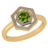 Image 1 : Certified 0.69 Ctw Peridot And Diamond 14k Yellow Gold
