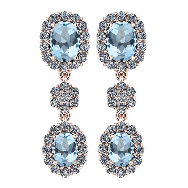 Certified 10.48 Ctw Aquamarine And Diamond VS/SI1 Hangi