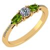Image 1 : Certified 0.77 Ctw Peridot And Diamond 14k Yellow Gold
