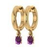 Image 1 : Certified 0.50 Ctw Amethyst Hoop Earring 10K Yellow Gol